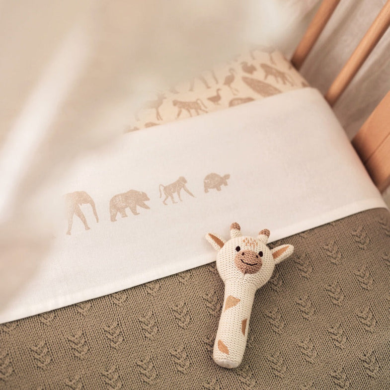 Jollein Crib sheet 120 x 150 cm | Animals Nougat