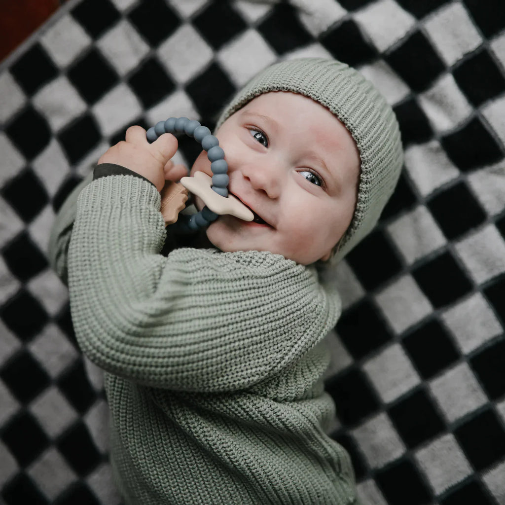 Mushie Teether Toy Silicone Space Ring