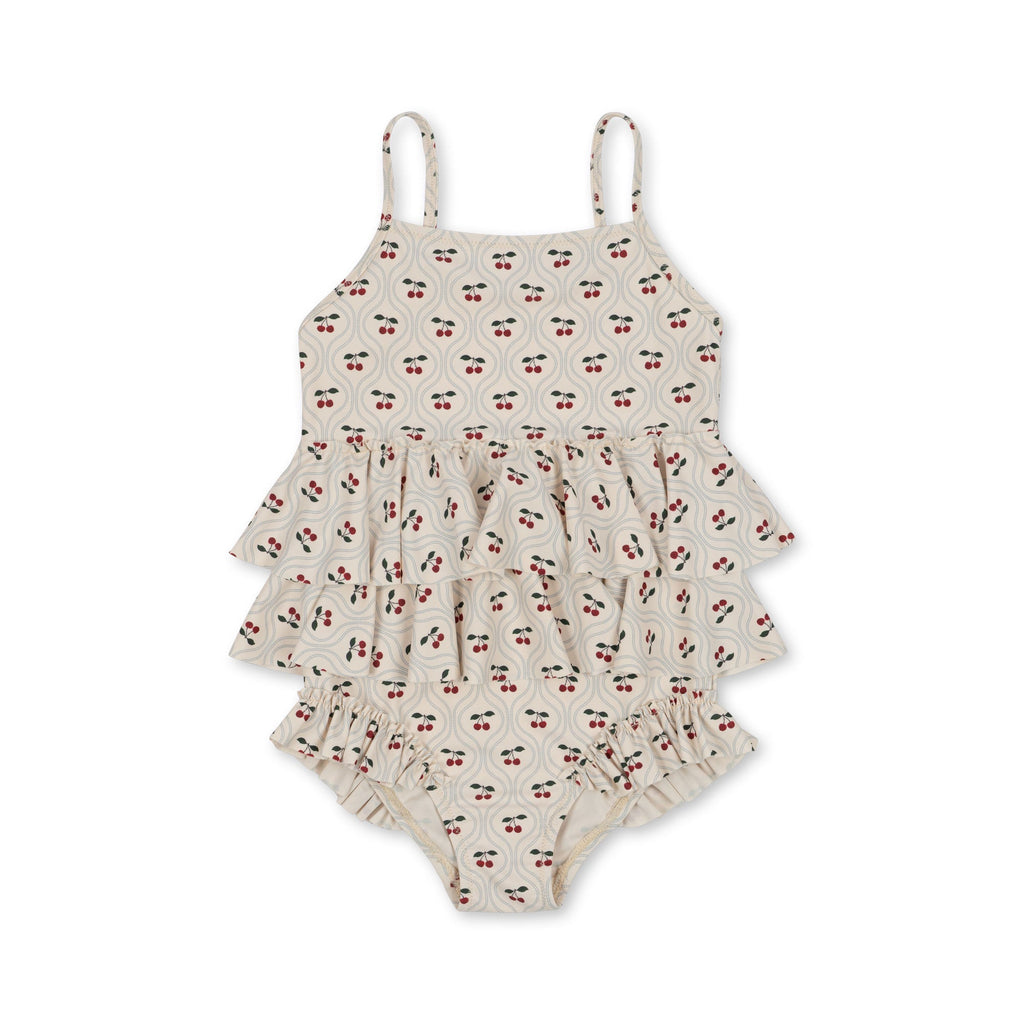 Konges Sløjd Manuca Frill Swimsuit | Cherry Motif