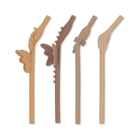 Konges Sløjd Silicone Straws 4-Pack | Hortensia mix