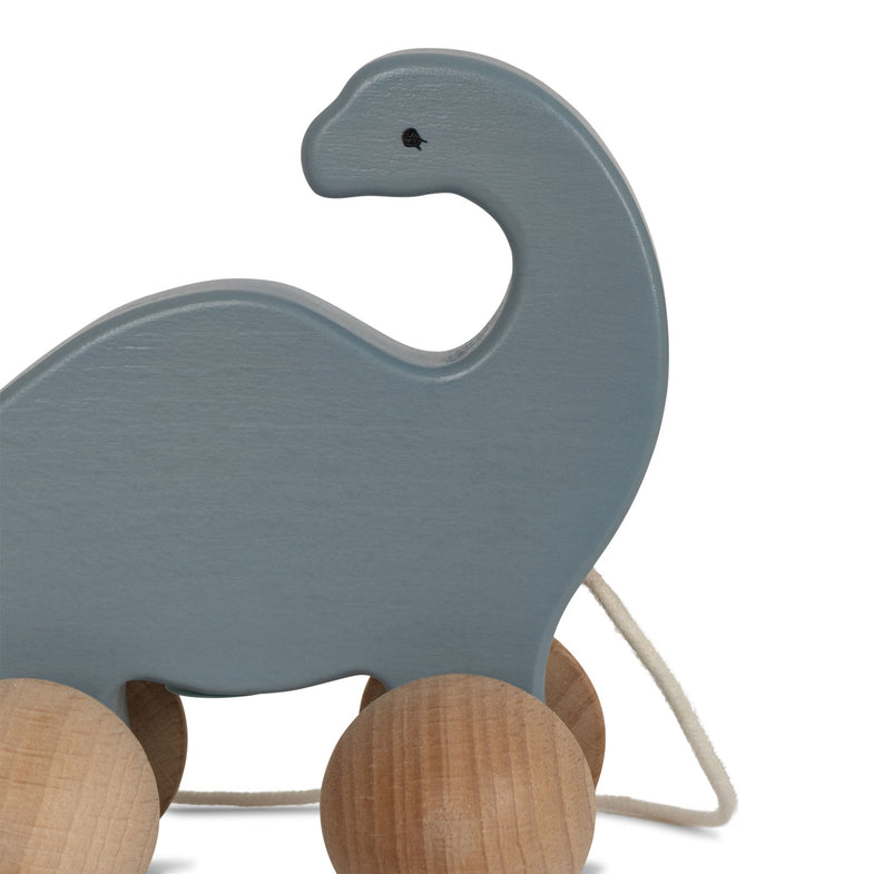 Konges Sløjd Wooden Pull Toy Rolling Dino Family | Blue
