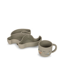 Konges Sløjd Silicone Dino Bowl & Cup set | Stone