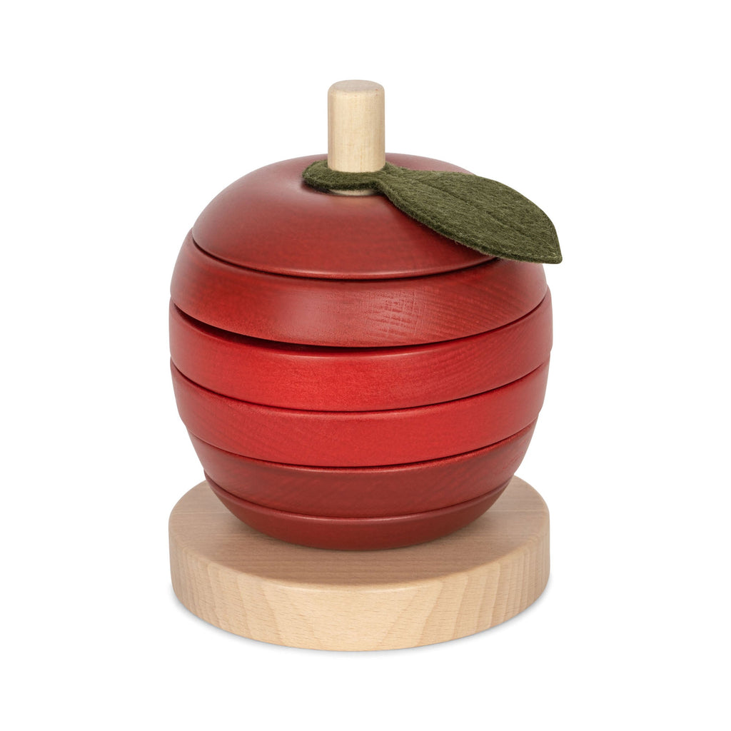 Konges Sløjd Wooden Stack of Apple Stacking Apple | Dark Red/Moonlight