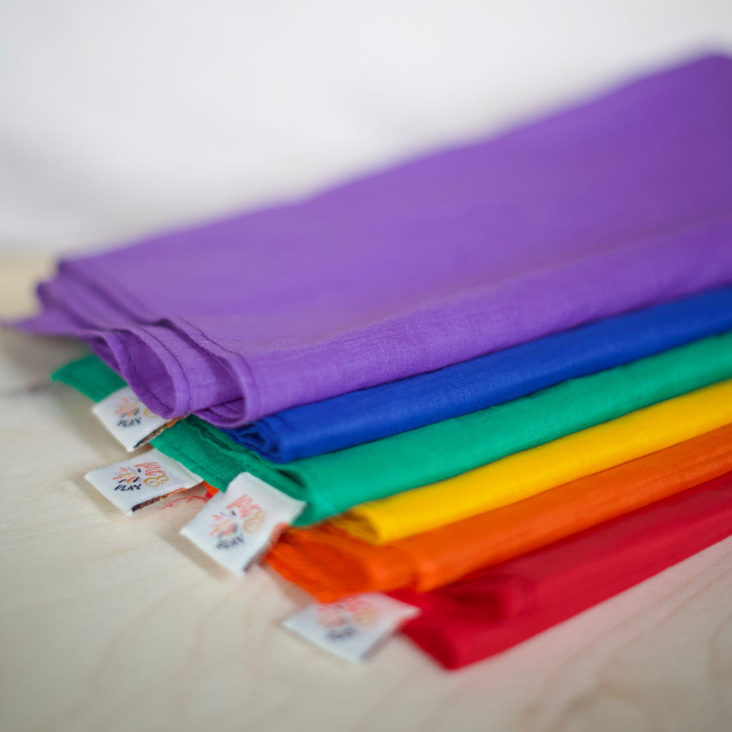 Pit & Play Rainbow Set 6 Play Cloths 48x48cm | Rainbow