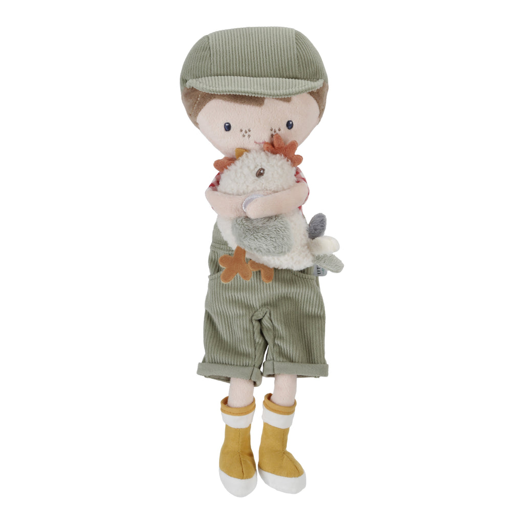 Little Dutch Cuddle Doll 35cm | Farmer Jim with chicken