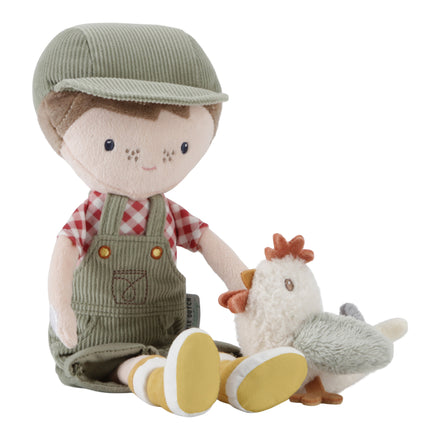 Little Dutch Cuddle Doll 35cm | Farmer Jim with chicken