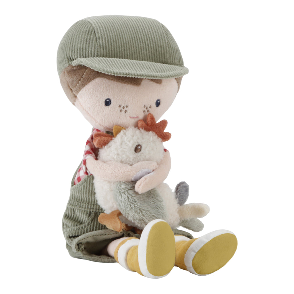 Little Dutch Cuddle Doll 35cm | Farmer Jim with chicken