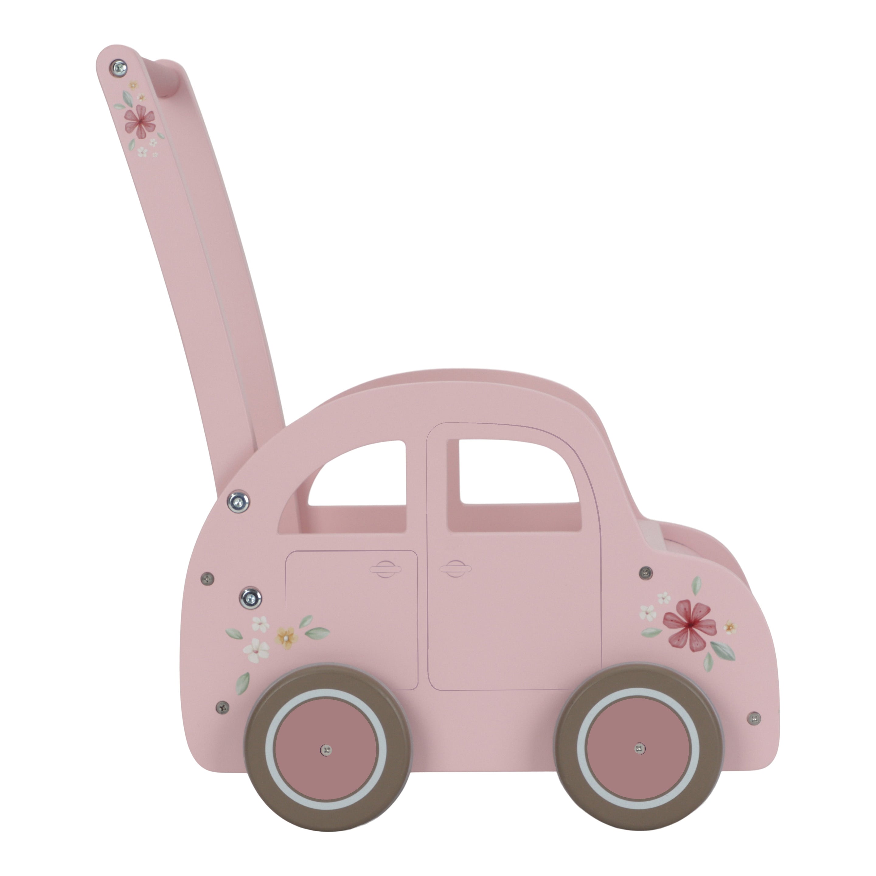 Little Dutch Wooden Vintage Push Cart Walker | Pink