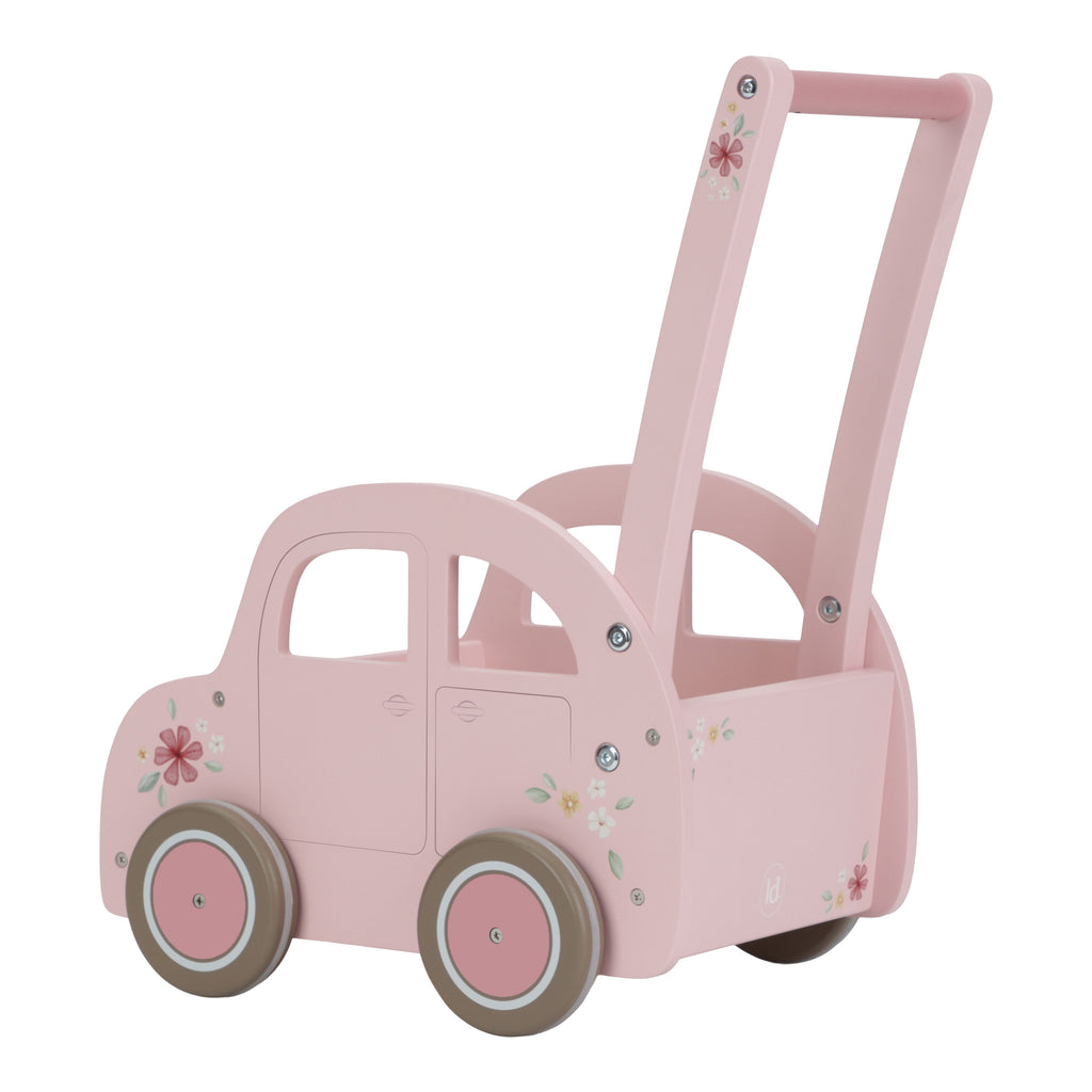 Little Dutch Wooden Vintage Push Cart Walker | Pink