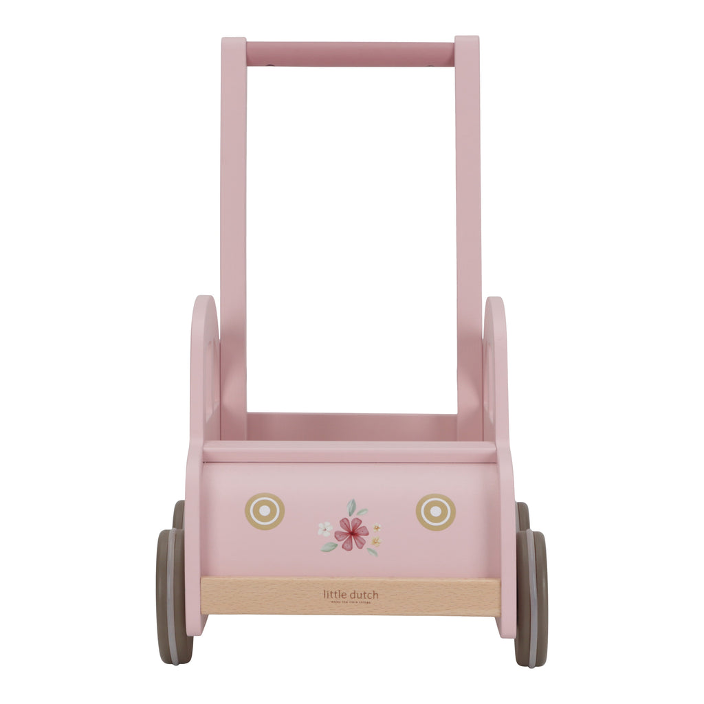 Little Dutch Wooden Vintage Push Cart Walker | Pink