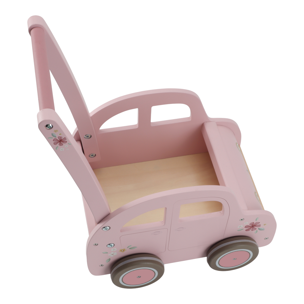 Little Dutch Wooden Vintage Push Cart Walker | Pink