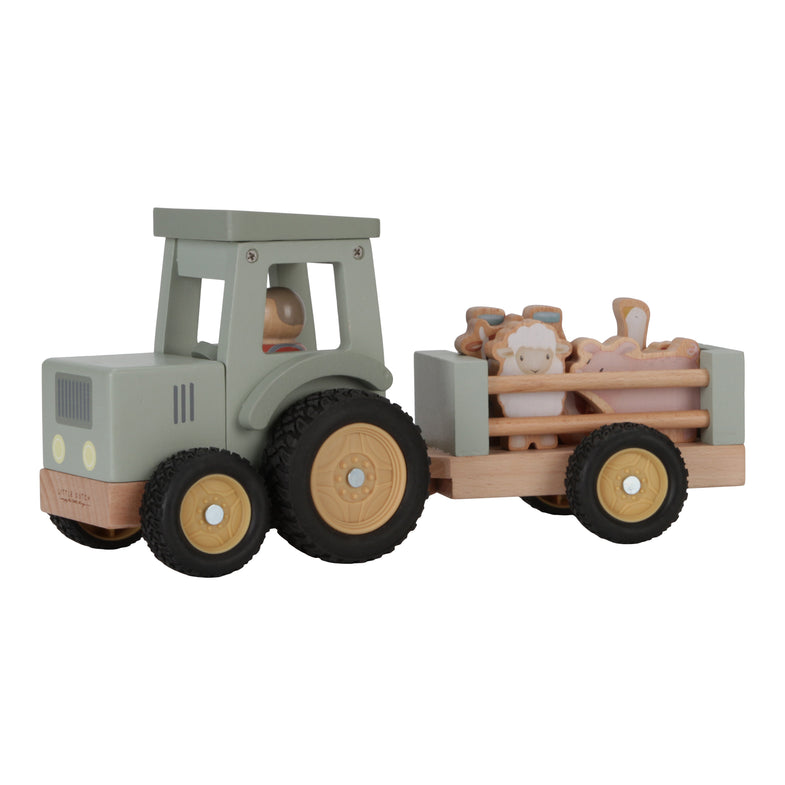 Little Dutch Wooden tractor with trailer | Little Farm