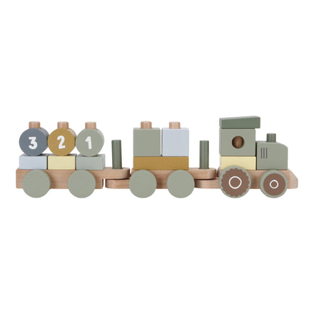 Little Dutch Wooden Block Train Tractor | Little Farm