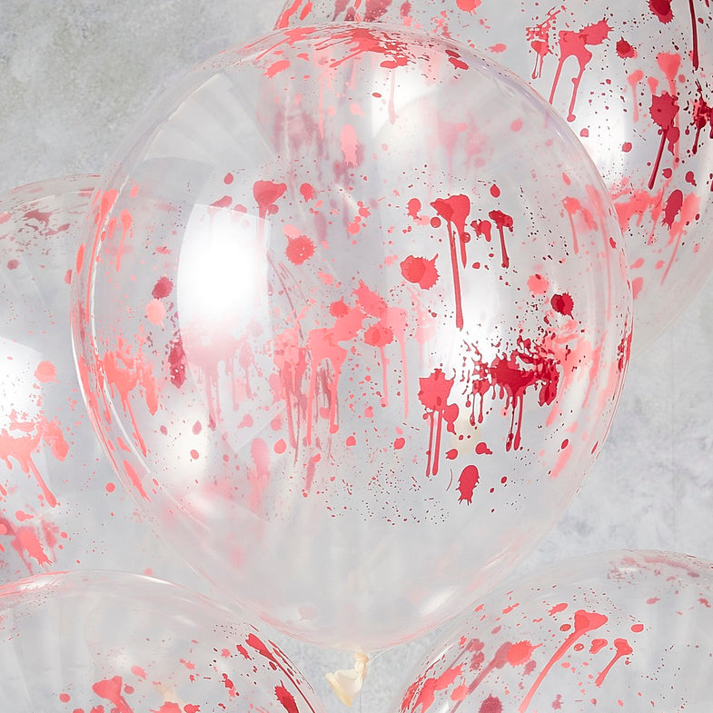 Ginger Ray balloons set 5 blood print | Halloween Balloons