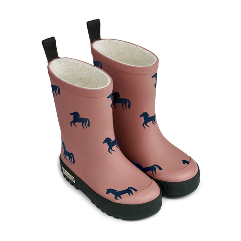 Liewood Mason Thermo Rain Boot | Horses - Dark Rosetta