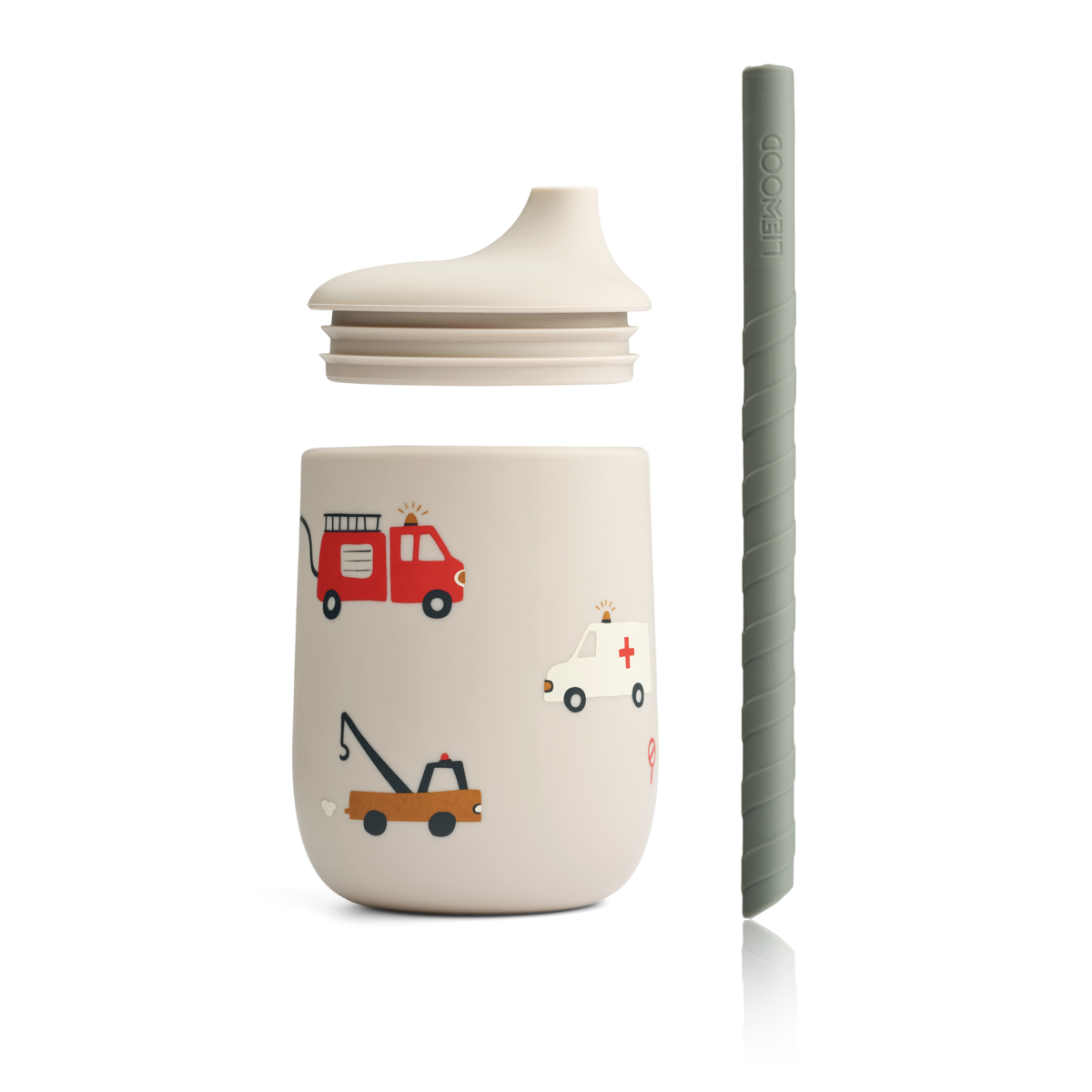 Liewood Ellis Sippy Cup | Emergency Vehicle /Sandy