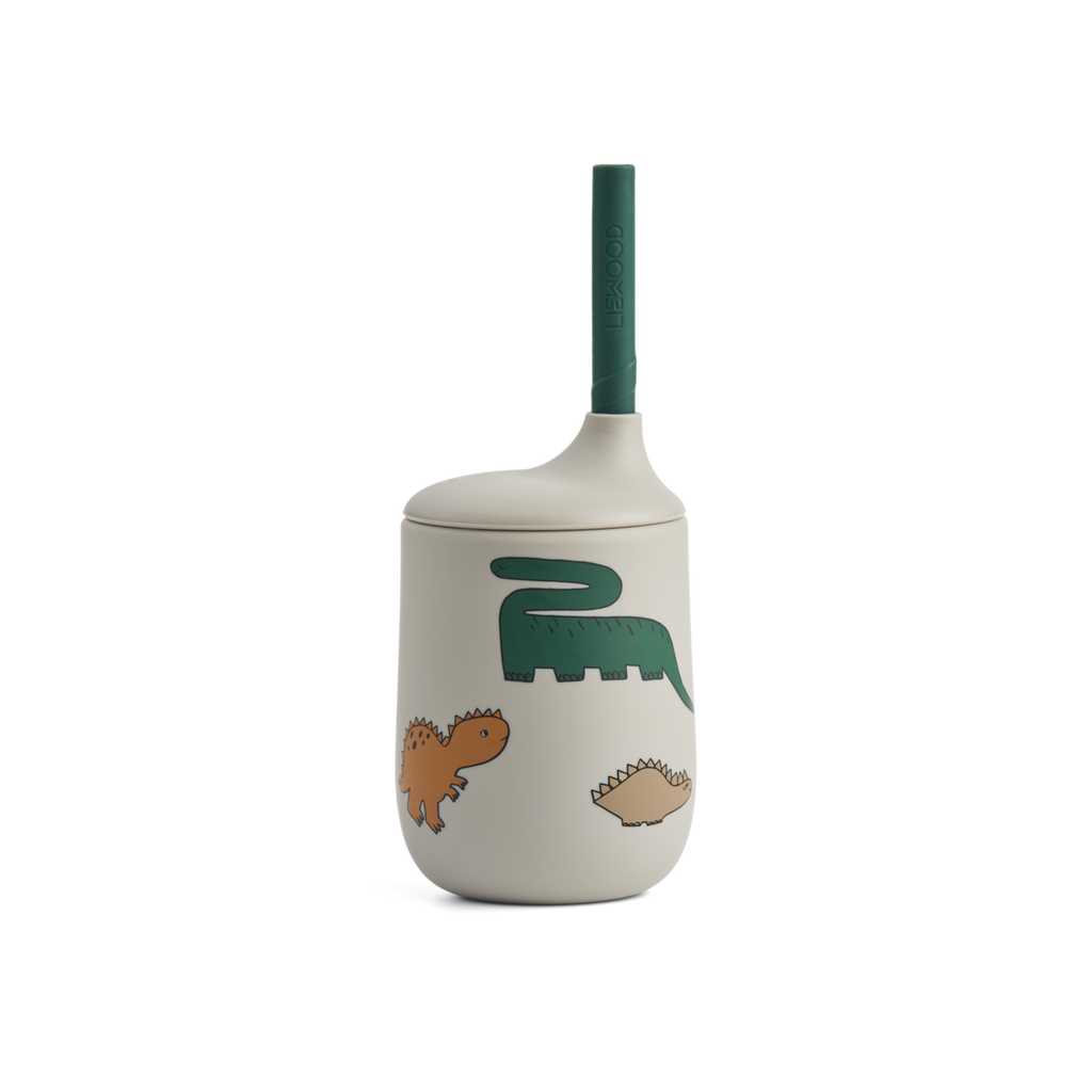 Liewood Ellis printed sippy cup | Dinosaurs /Fog