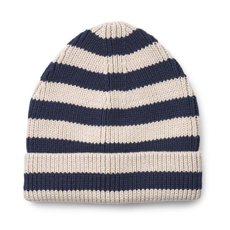 Liewood Ezra Beanie | Stripe Classic Navy - Sandy