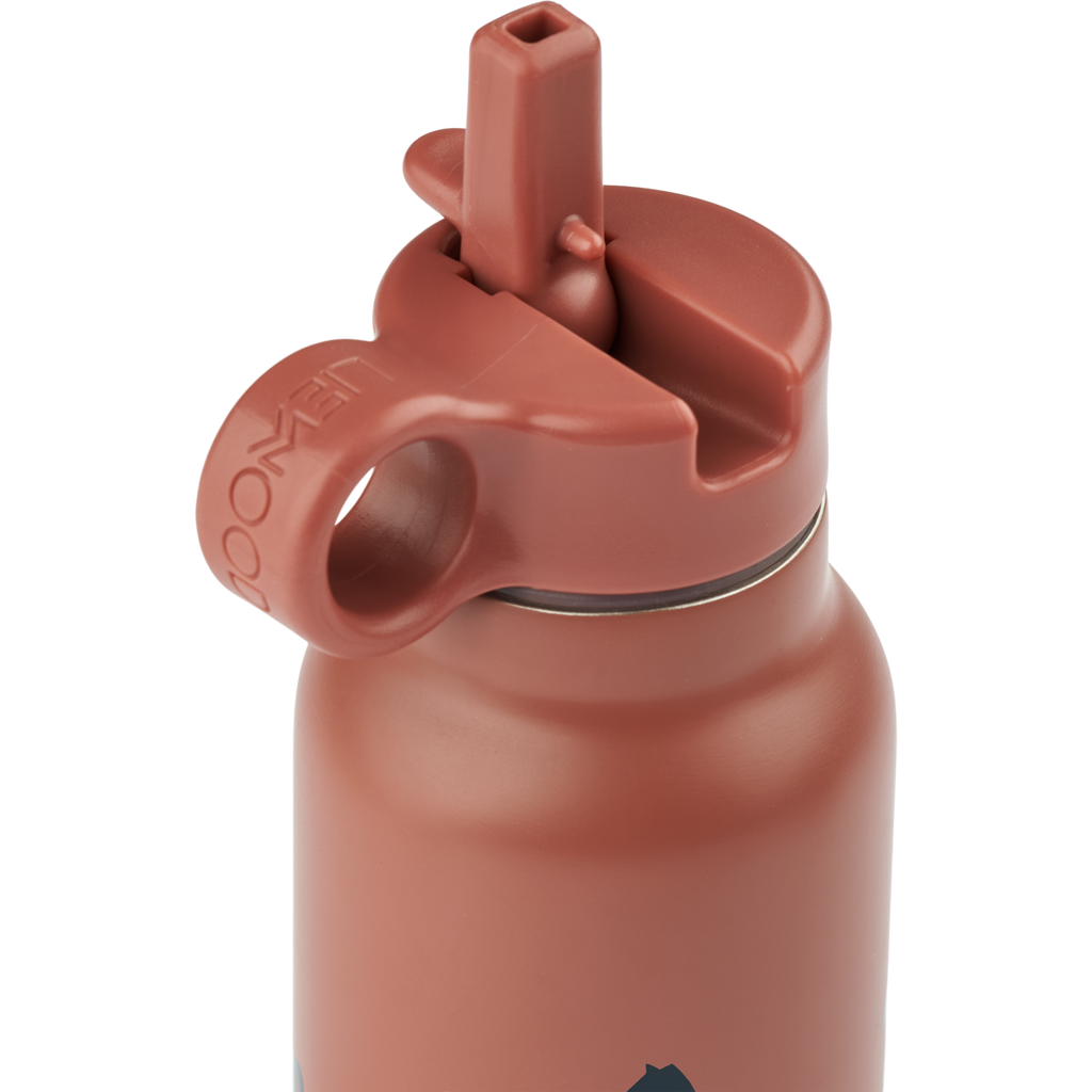 Liewood Falk Thermal drinking bottle 250ml | Horses /Dark Rosetta