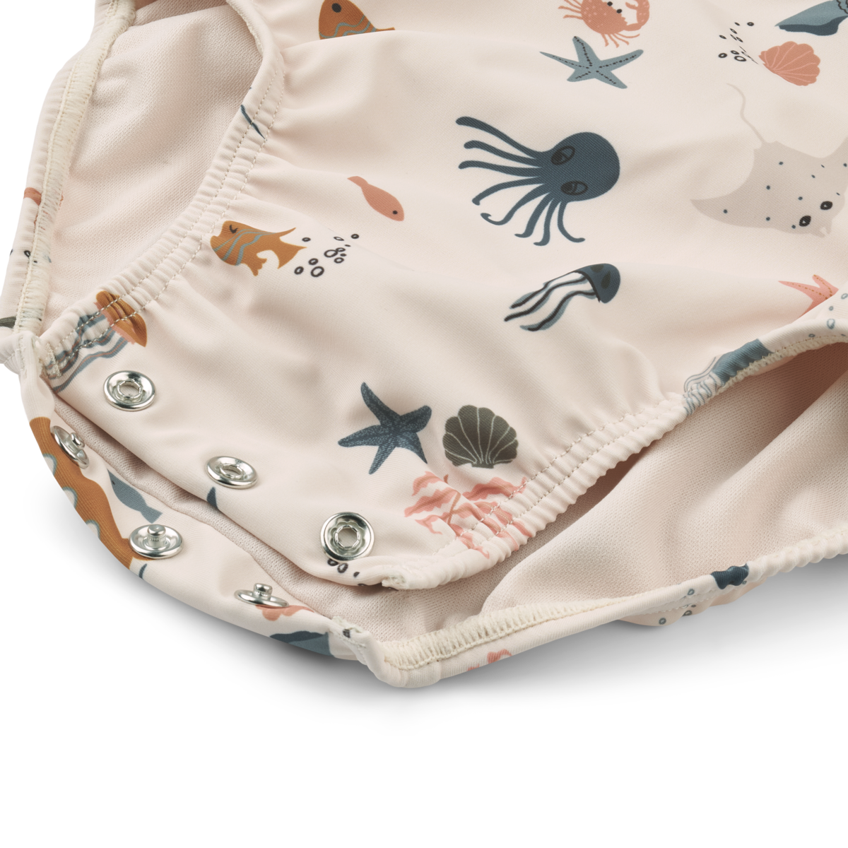 Liewood Maxime Baby Swimsuit with Longsleeve | Sea Creature /Sandy