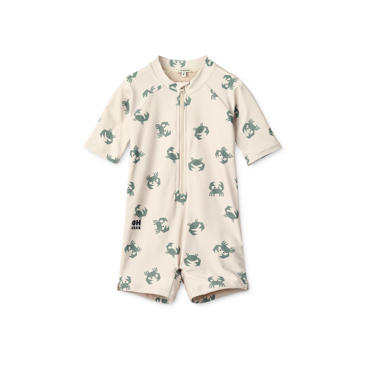 Liewood Max Printed Swimming Jumpsuit With Short Sleeves | Crab /Sandy