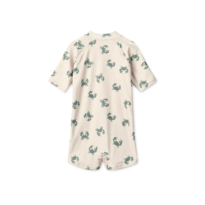 Liewood Max Printed Swimming Jumpsuit With Short Sleeves | Crab /Sandy