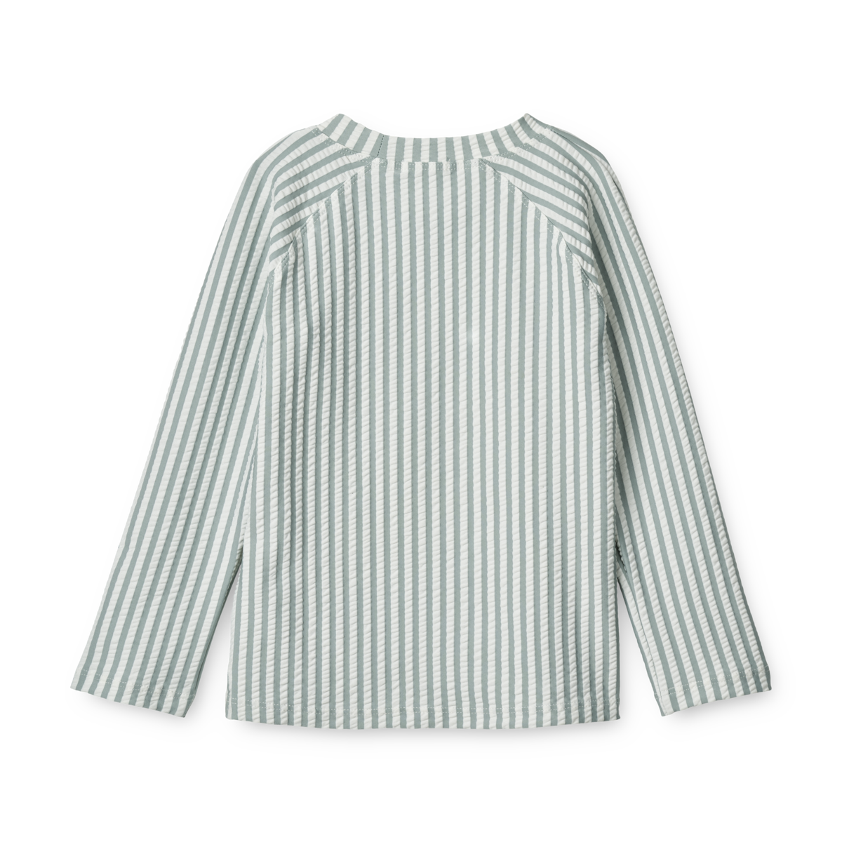 Liewood Noah Seersucker Swim T-shirt with Longsleeves | Y/D Stripe: Sea Blue/White