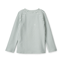 Liewood Noah Seersucker Swim T-shirt with Longsleeves | Y/D Stripe: Sea Blue/White