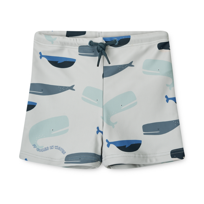 Liewood Otto Swimsuit with print | Whales /Cloud Blue