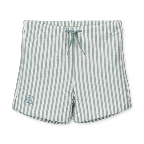 Liewood Otto Seersucker Swimsuit | Y/D Stripe: Sea Blue/White