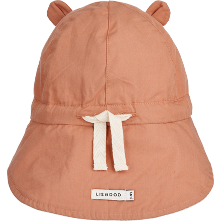 Liewood Gorm Reversible Seersucker Sun Hat with Ears | Y /D Stripe Tuscany Rose /Sandy