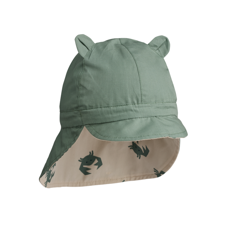 Liewood Gorm Reversible sun hat with Ears | Crab Sandy /Pepppermint