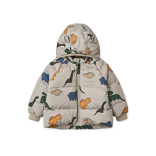 Liewood Polle Down Puffer Jacket | Dinosaurs /Fog