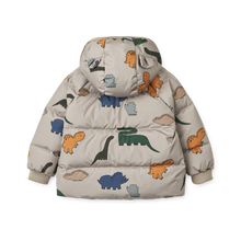 Liewood Polle Down Puffer Jacket | Dinosaurs /Fog