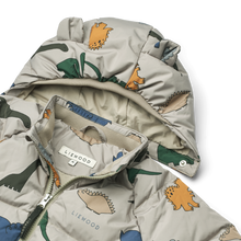 Liewood Polle Down Puffer Jacket | Dinosaurs /Fog