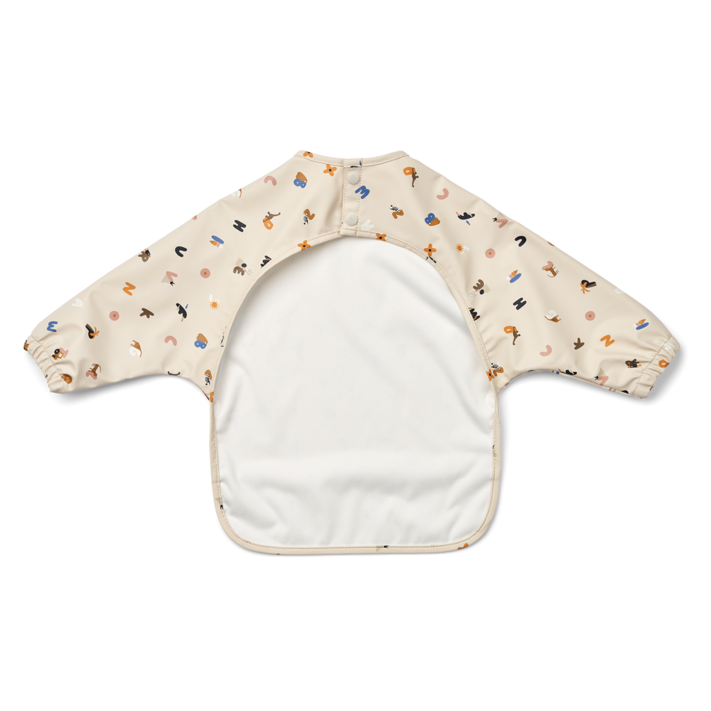 Liewood Merle Cape Bib with sleeves | Alphabet /Sandy