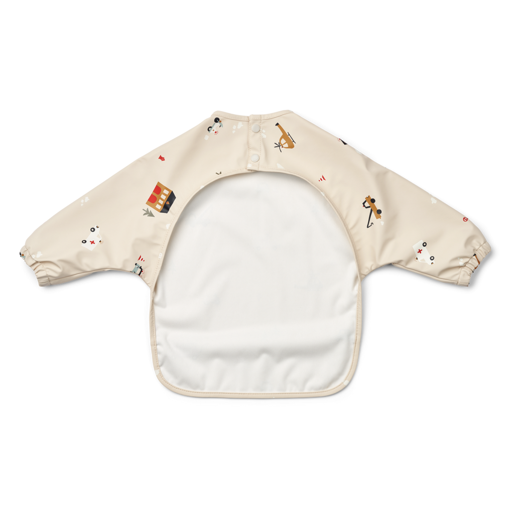 Liewood Merle Cape Bib with sleeves | Emergency Vehicle /Sandy