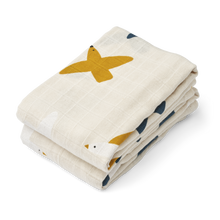 Liewood Lewis Muslin Sheet 2-Pack | Birds /Sea Shell