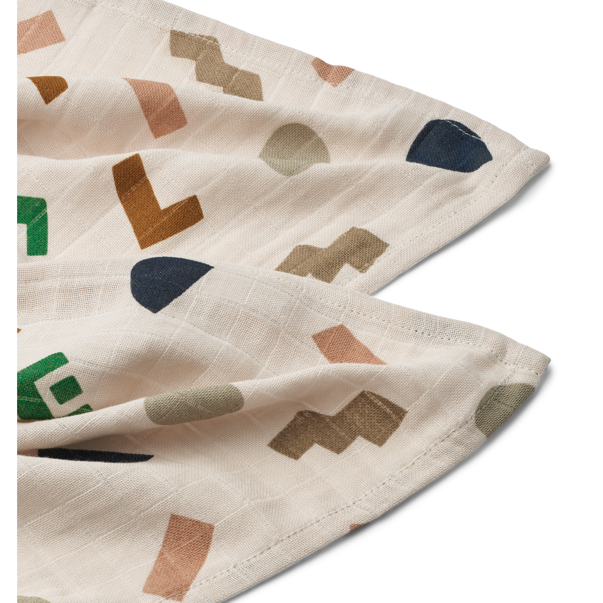 Liewood Lewis Muslin Sheet 2-Pack | Graphic Alphabet /Sandy