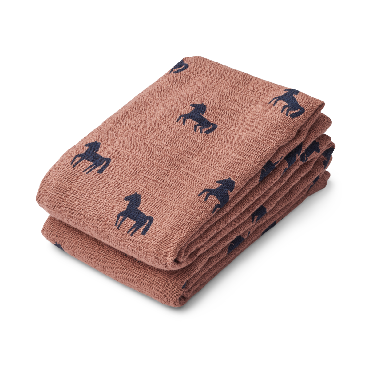 Liewood Lewis Muslin Sheet 2-Pack | Horses /Dark Rosetta