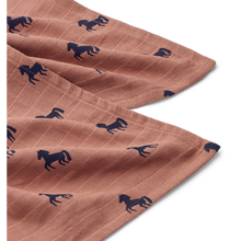 Liewood Lewis Muslin Sheet 2-Pack | Horses /Dark Rosetta