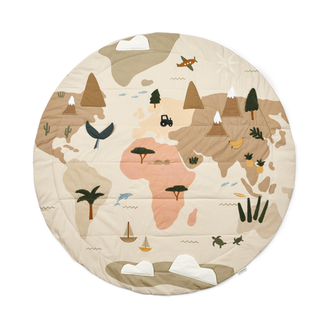 Liewood Adonna Activity Blanket | World Map /Sandy