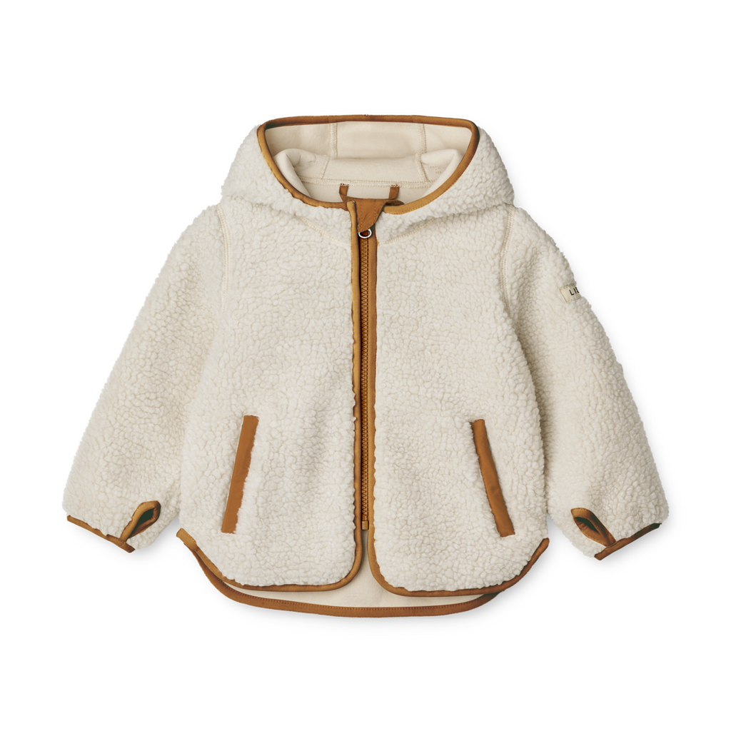 Liewood Mara Pile Jacket With Ears | Sandy /golden caramel mix