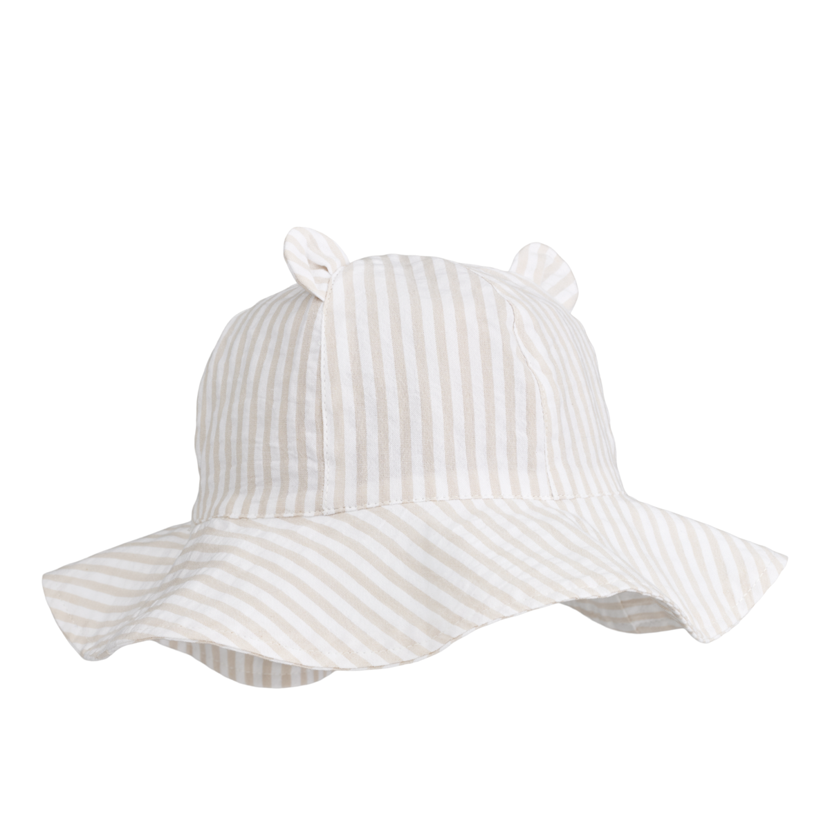 Liewood Amelia Seersucker Sun hat with Ears | Y /D Stripes Crisp White /Sandy