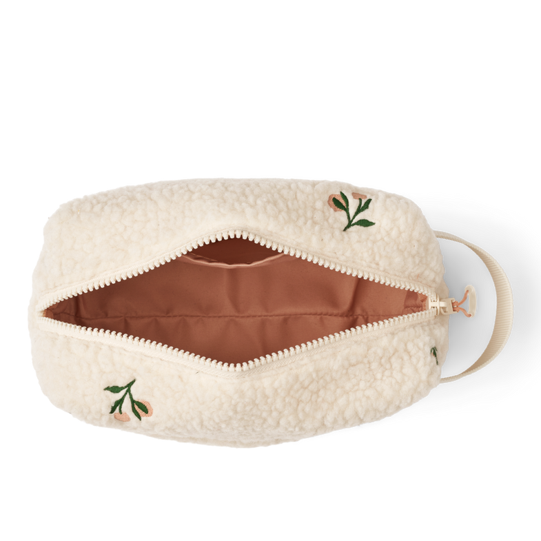Liewood Trine Pile toilet bag Embroidery | Peach /Sandy Embroidery