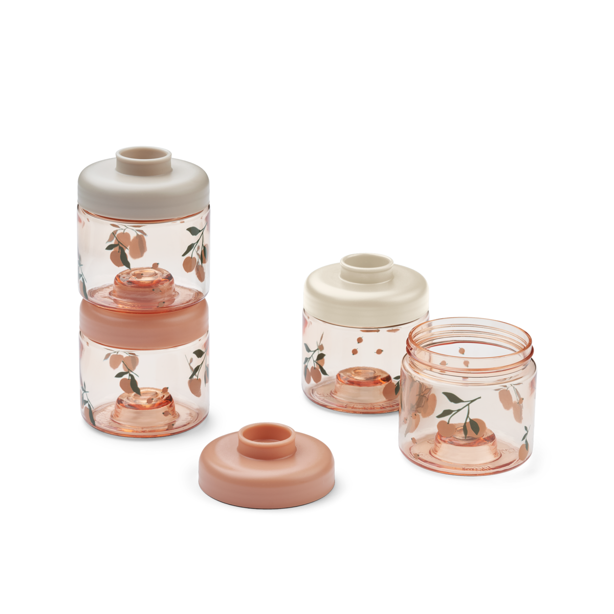 Liewood Dominique Baby Food Storage Jars Tritan 4-Pack | Peach/Sea shell