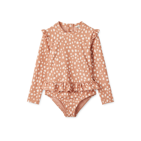 Liewood Sille Swimsuit with Longsleeves | Leo Spots /Tuscany Rose