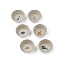 Liewood Cees Bowl 6-Pack | Dinosaurs /Fog