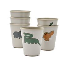 Liewood Lana Party Cups 6-Pack | Dinosaurs /Fog