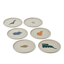 Liewood Remco Plate 6-Pack | Dinosaurs /Fog